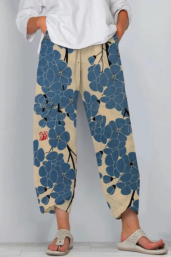 Artful Linen Elizabeth Ainsley 3D Pattern Pants