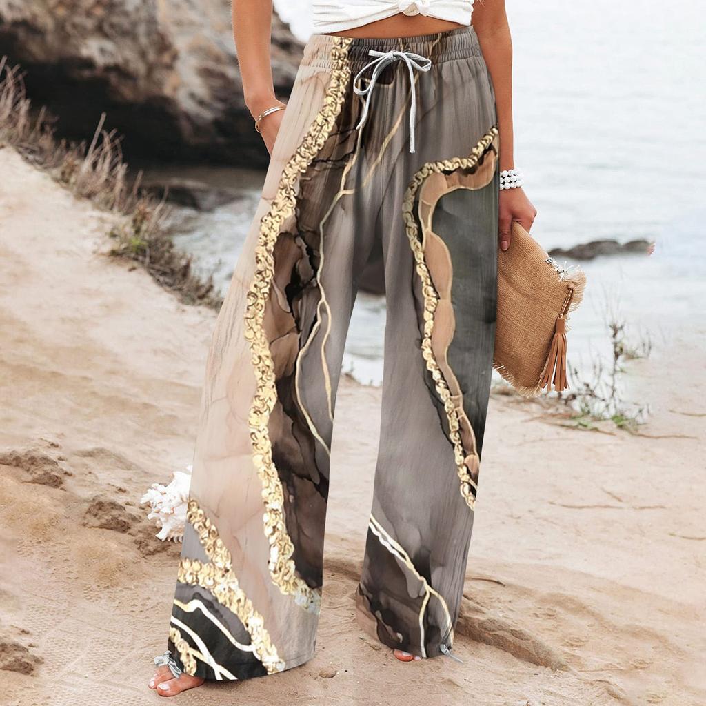 Boho Botanical Elizabeth Ainsley Women's Wide-Leg Pants