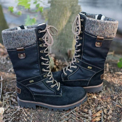Elizabeth Ainsley Wool Boots - Low Heel, Side Zip Comfort