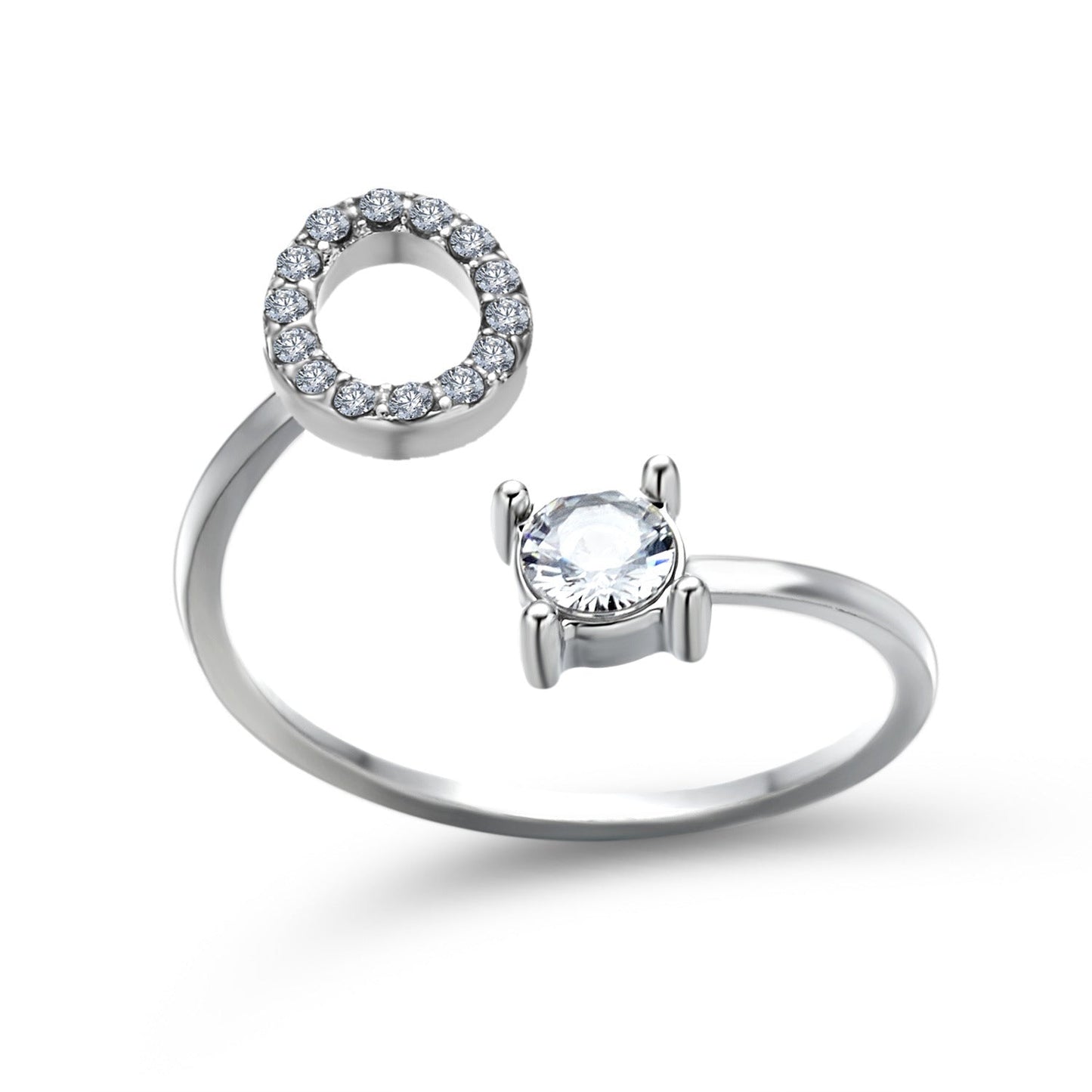 Personalized Diamond Initial Ring