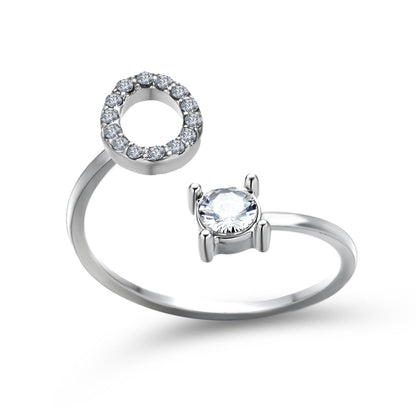 Personalized Diamond Initial Ring
