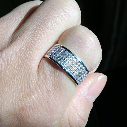 Luxury Pavé Diamond Band Ring – Full Eternity Sparkle Statement Ring