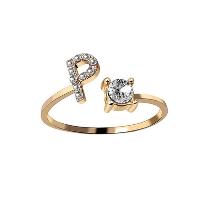 Personalized Diamond Initial Ring