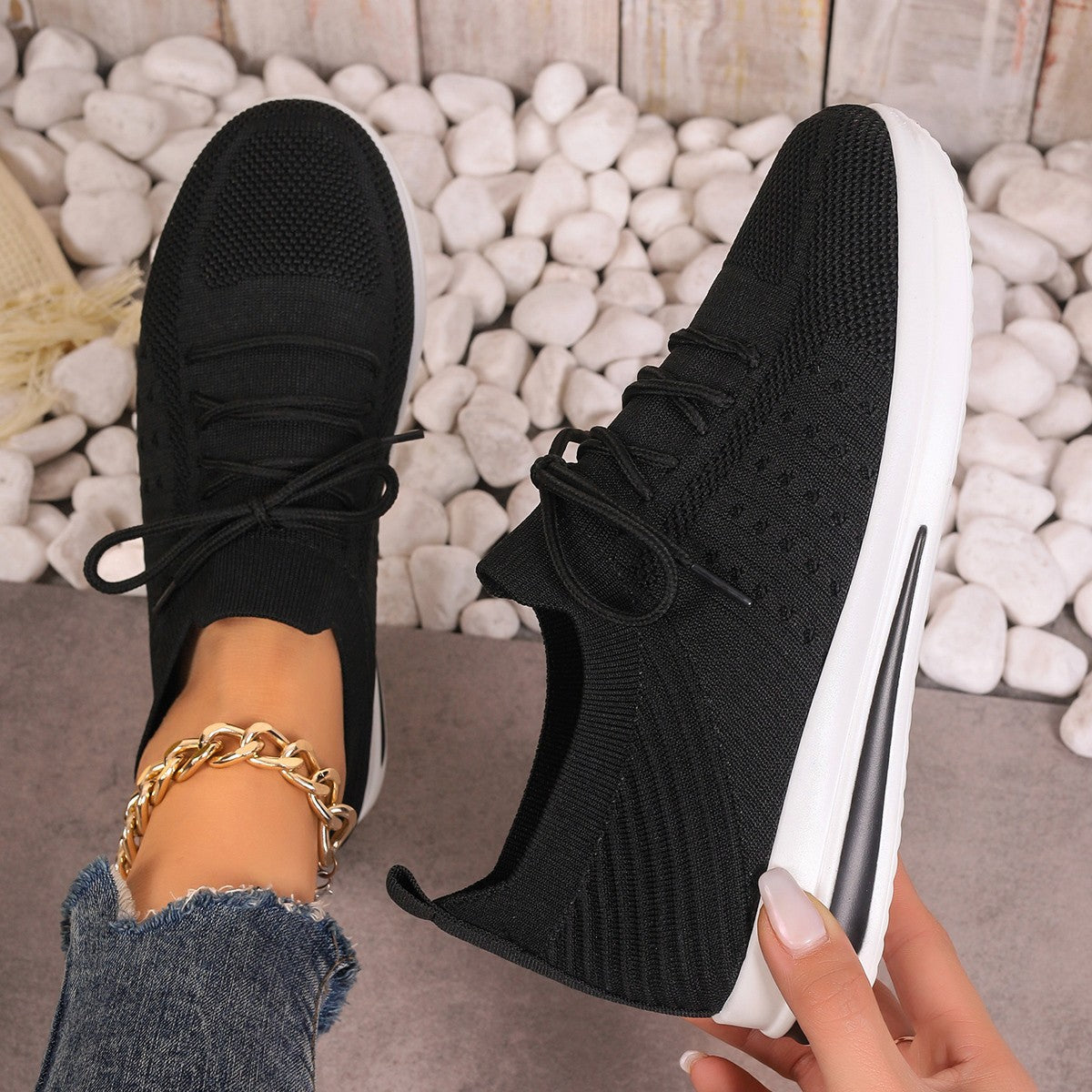 Lightweight Elizabeth Ainsley Fly-Knit Everyday Sneakers
