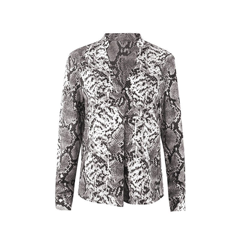 Chic Leopard Print Elizabeth Ainsley Button-Up Top