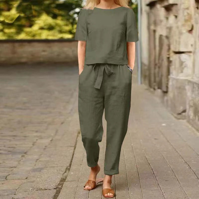 Vintage Linen Set by Elizabeth Ainsley - Summer Capri Outfit