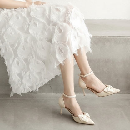 Elegant Bow Stiletto Heels by Elizabeth Ainsley