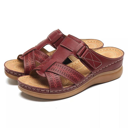 Vintage Wedge Elizabeth Ainsley Slip-On Ladies Sandals