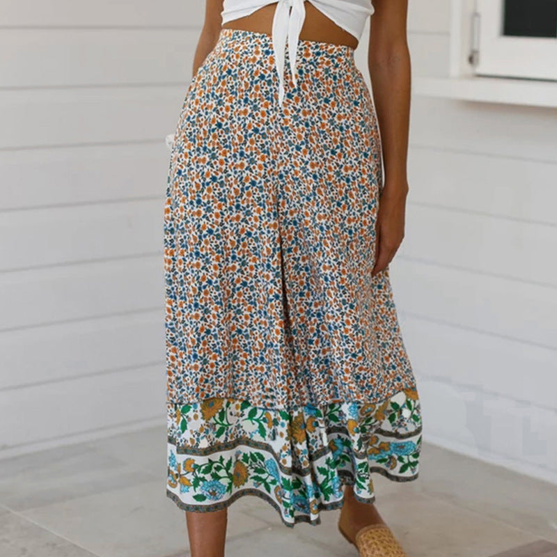 Floral Print Elizabeth Ainsley Straight-Leg Pants