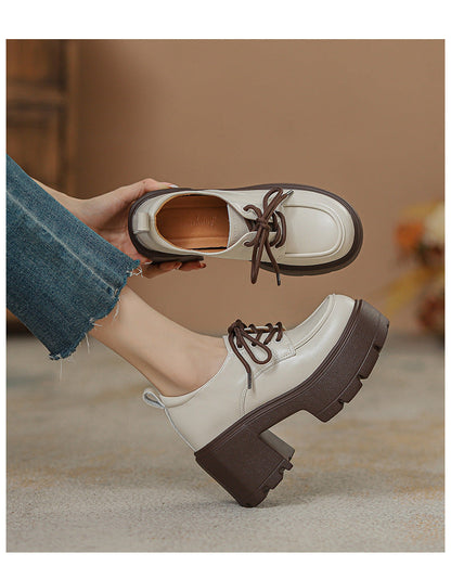 Elizabeth Ainsley Loafers - Chunky Sole, Thick Heel