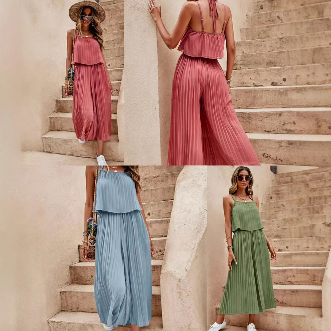 Pleated Loose Jumpsuit by Elizabeth Ainsley
