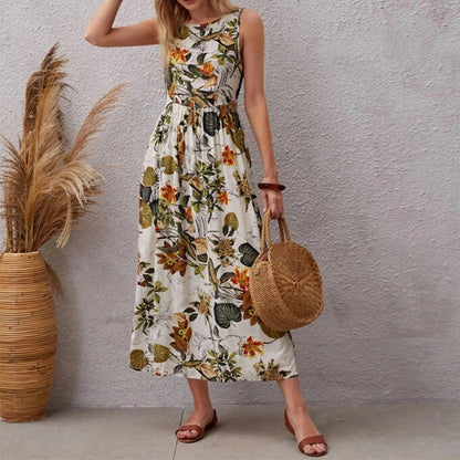 Floral A-Line Cotton Dress by Elizabeth Ainsley