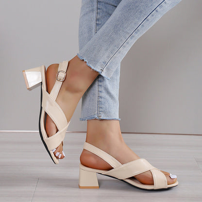 Chic Block Heel Sandals Elizabeth Ainsley Ankle Strap