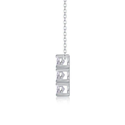 Triple Stone Crystal Drop Necklace