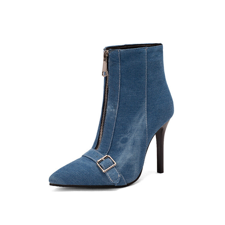 Macarena | Pointed-Toe Zip Orthopedic Stiletto Ankle Boots