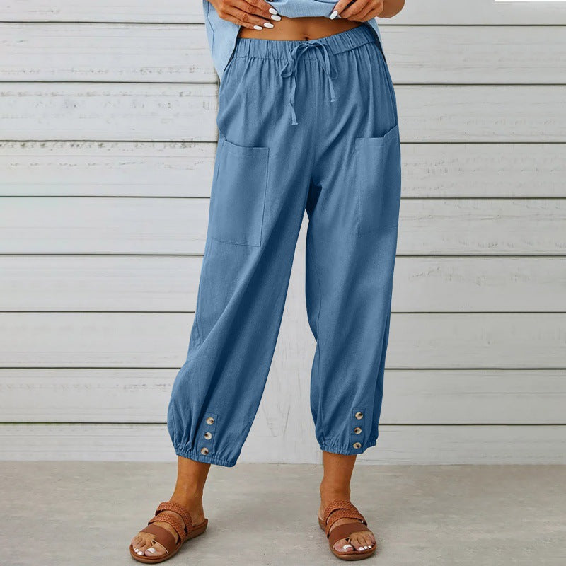 Relaxed Cotton Linen Pants Elizabeth Ainsley