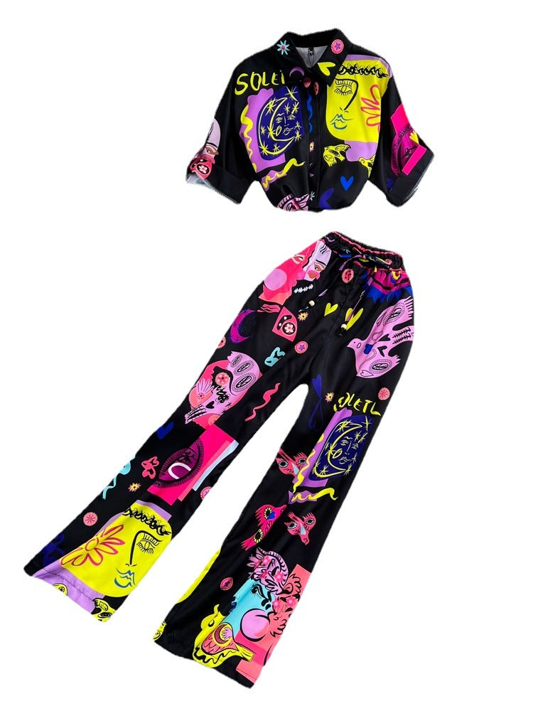 Vibrant Print Elizabeth Ainsley Women's Loose Summer Set