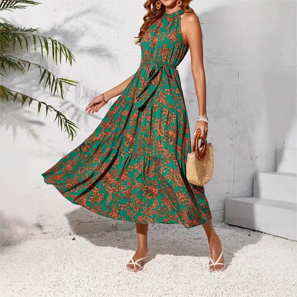 Boho Floral Elizabeth Ainsley Sleeveless Summer Dress