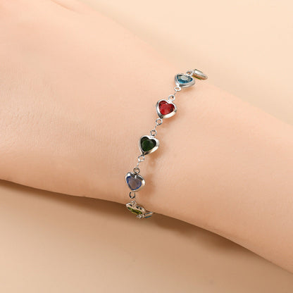 Heart-Accent Chain Bracelet with Elegant Linked Design