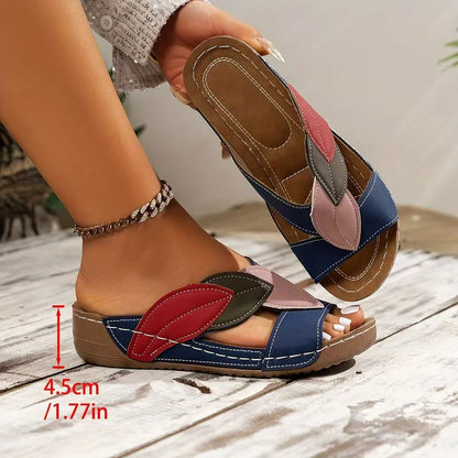 Colorblock Leaf Sandals by Elizabeth Ainsley