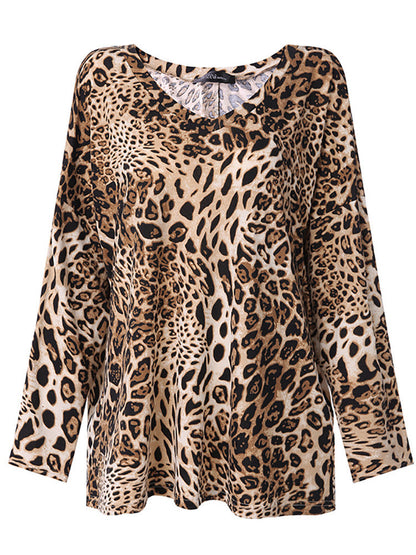 Leopard Print V-Neck Top by Elizabeth Ainsley