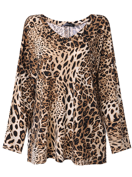 Leopard Print V-Neck Top by Elizabeth Ainsley
