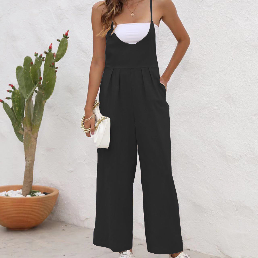 Chic Linen Blend Elizabeth Ainsley Casual Jumpsuit