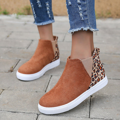 Elizabeth Ainsley Leopard Flats - Elastic V Cutout Comfort