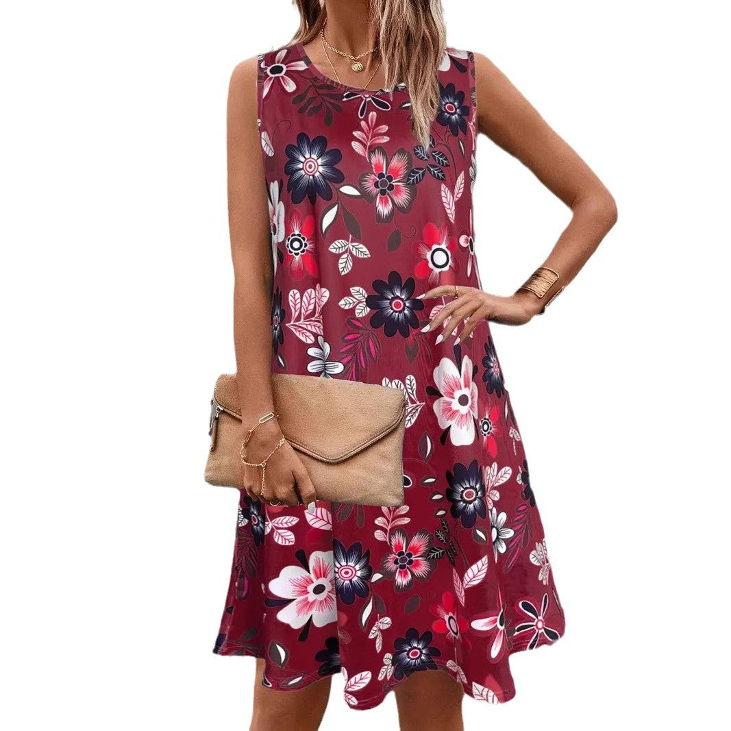 Floral A-Line Sleeveless Dress by Elizabeth Ainsley