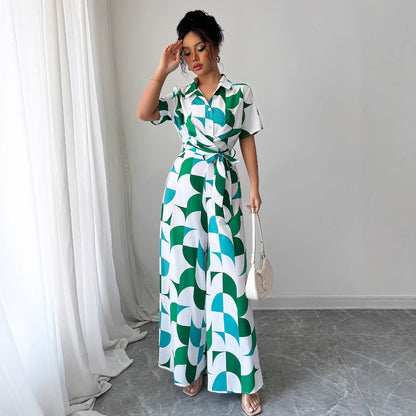 Chic Green Elizabeth Ainsley Wide Leg Jumpsuit