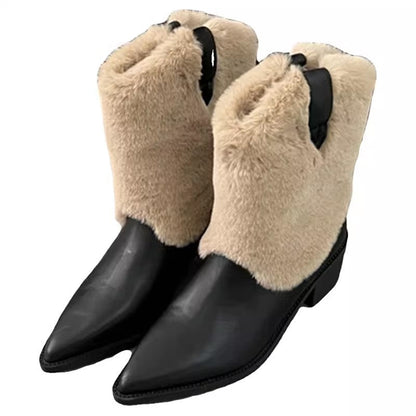 Elizabeth Ainsley Velvet Thermal Booties - Pointed Toe