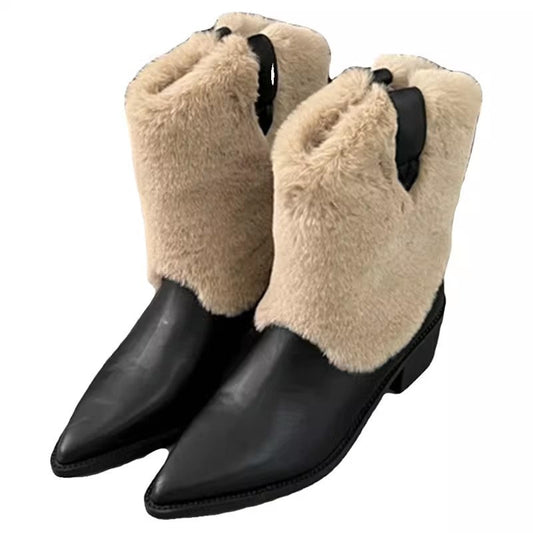 Elizabeth Ainsley Velvet Thermal Booties - Pointed Toe
