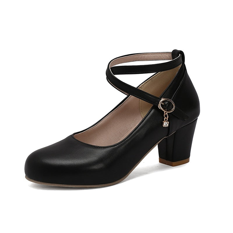 Elegant Chunky Heel Mary Janes by Elizabeth Ainsley