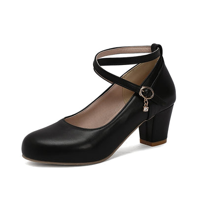 Elegant Chunky Heel Mary Janes by Elizabeth Ainsley