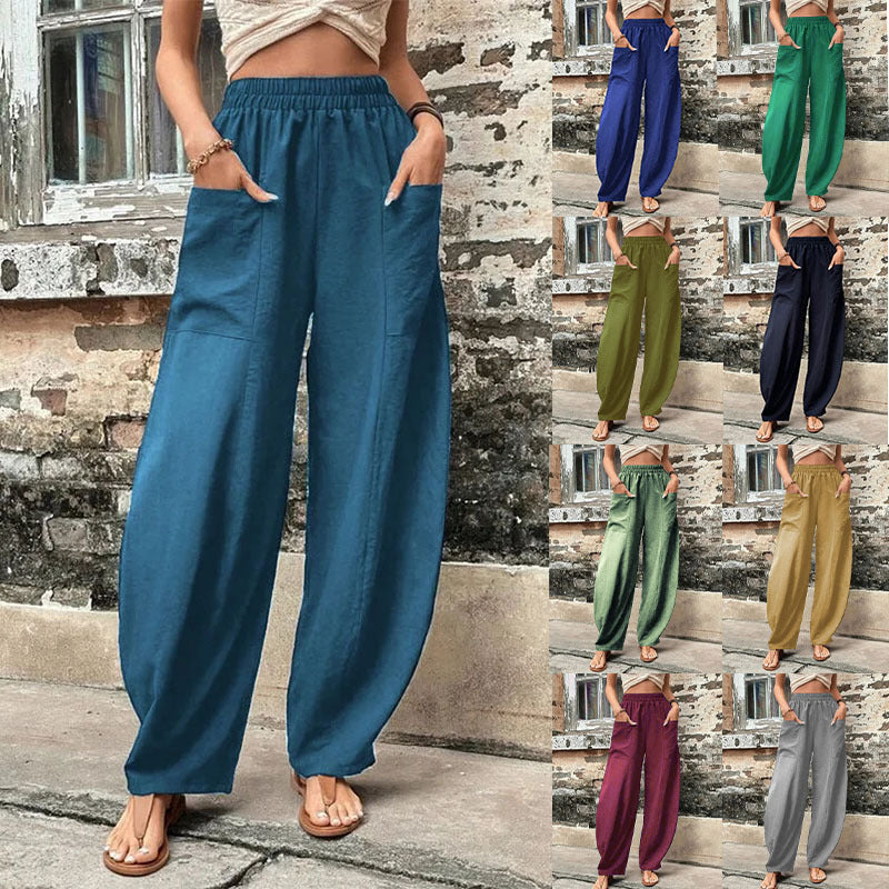 Relaxed Fit Elizabeth Ainsley Harem Pants with Pockets