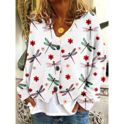 Vibrant Abstract Elizabeth Ainsley Casual Cardigan