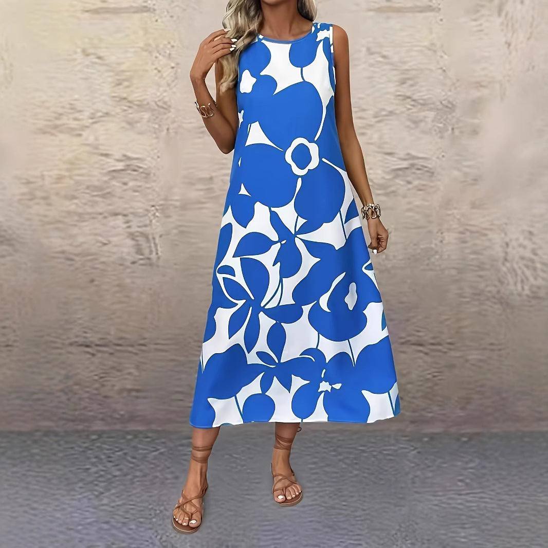 Bold Floral Elizabeth Ainsley Sleeveless Summer Dress