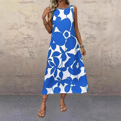 Bold Floral Elizabeth Ainsley Sleeveless Summer Dress