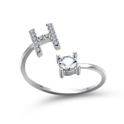 Personalized Diamond Initial Ring