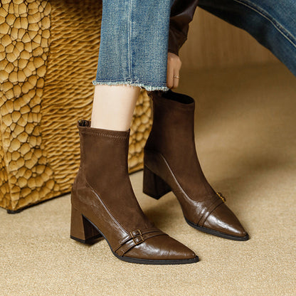 Chic Stretch Pointed Boots by Elizabeth Ainsley