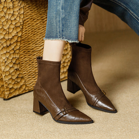 Chic Stretch Pointed Boots by Elizabeth Ainsley
