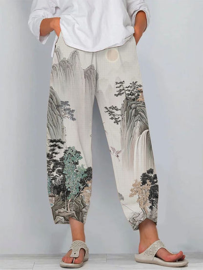 Artful Linen Elizabeth Ainsley 3D Pattern Pants