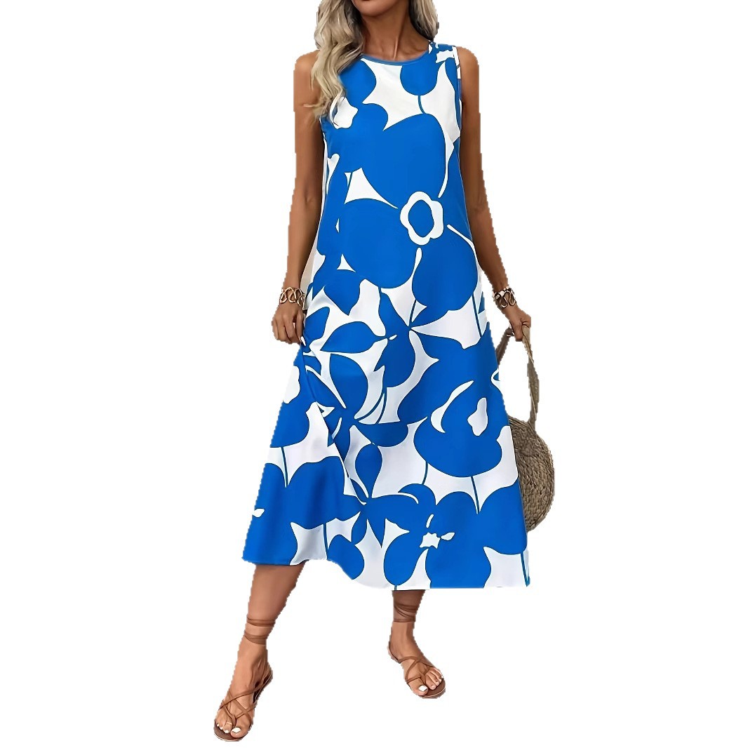 Bold Floral Elizabeth Ainsley Sleeveless Summer Dress