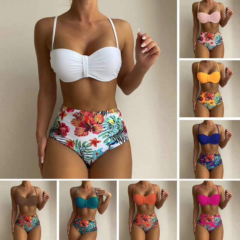 Floral Print High Waist Bikini by Elizabeth Ainsley