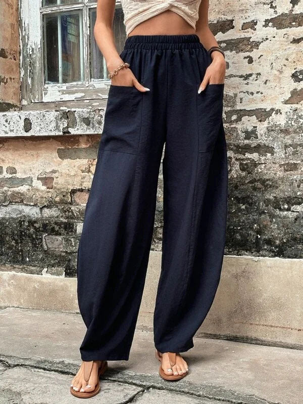 Relaxed Fit Elizabeth Ainsley Harem Pants with Pockets