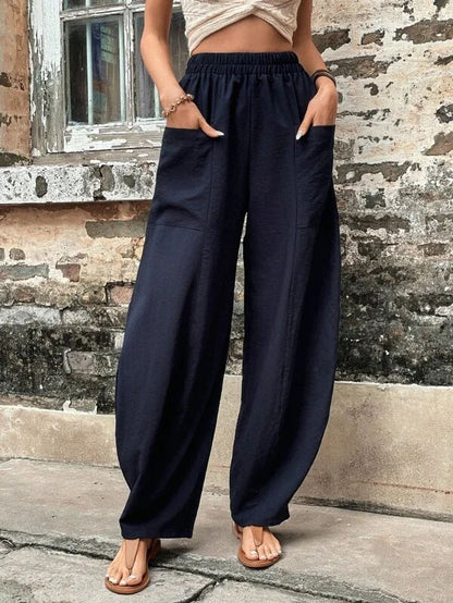 Relaxed Fit Elizabeth Ainsley Harem Pants with Pockets