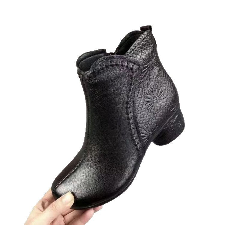 Elizabeth Ainsley Winter Boots - Fleece Lined, Anti-Slip Heel
