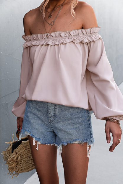 Chic Off-Shoulder Lantern Sleeve Top Elizabeth Ainsley
