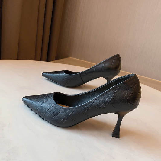 Elegant Sheepskin Pointed Heels by Elizabeth Ainsley