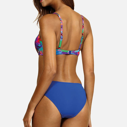 Floral Gathered Elizabeth Ainsley Backless Bikini Set